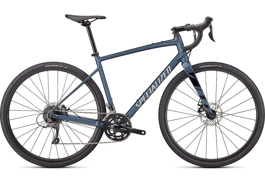 chrome gravel bike 2024 Specialized diverge e5 bike gloss cast battleship/silver dust/chrome/wild  56