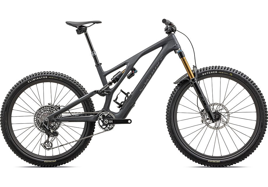2024 Specialized Stumpjumper evo S-Works bike satin smoke / cool grey / electric green / gloss smoke liquid metal s3 Bicycle Specialized