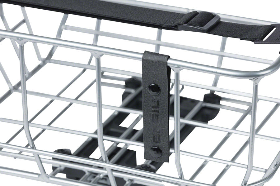 Basil Portland Rear Basket - MIK Mount Aluminum Silver Baskets and Accessories Basil