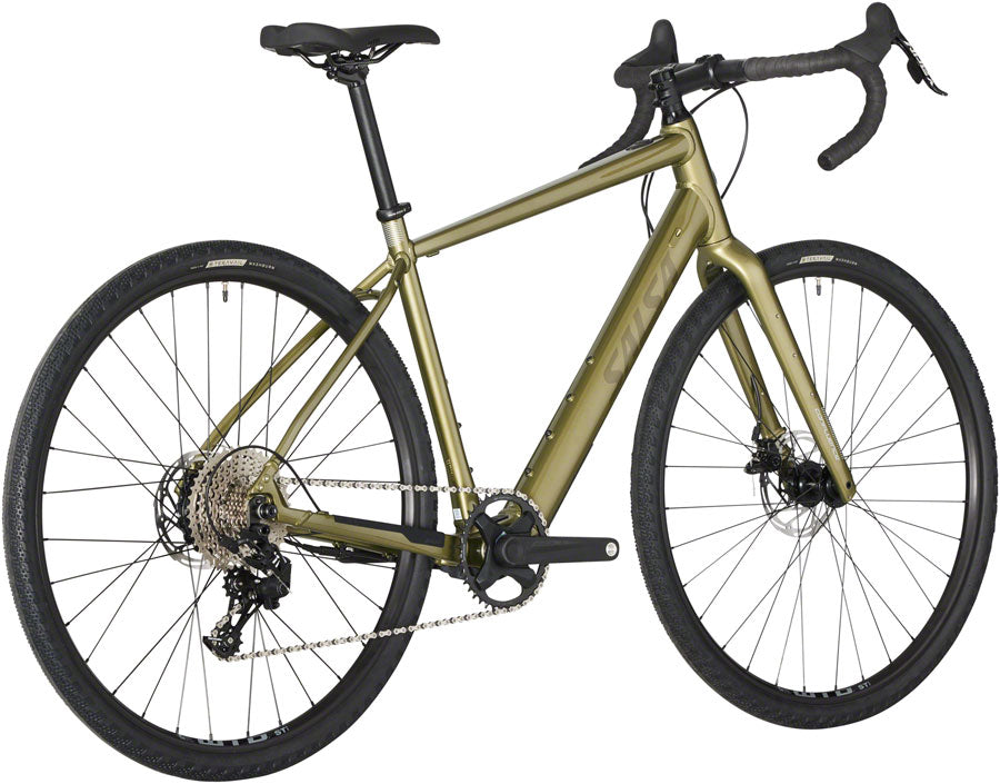 Salsa Confluence Drop Bar Apex 1 Ebike - 700c Aluminum Avocado Green 55cm All-Road Ebike Salsa