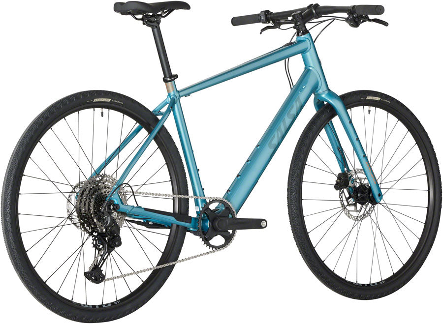 Salsa Confluence Flat Bar Cues 11 Ebike - 700c Aluminum Dark Cyan Large All-Road Ebike Salsa