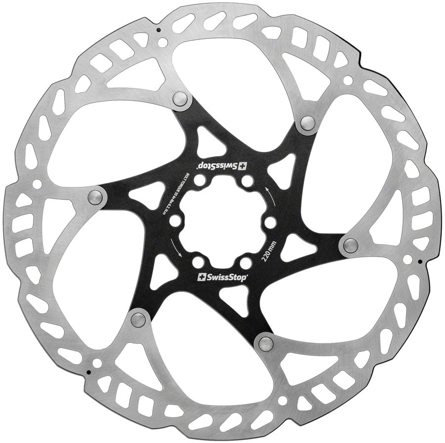 SwissStop Catalyst Pro Disc Rotor - 220mm 6-Bolt Silver/Black Disc Rotor SwissStop