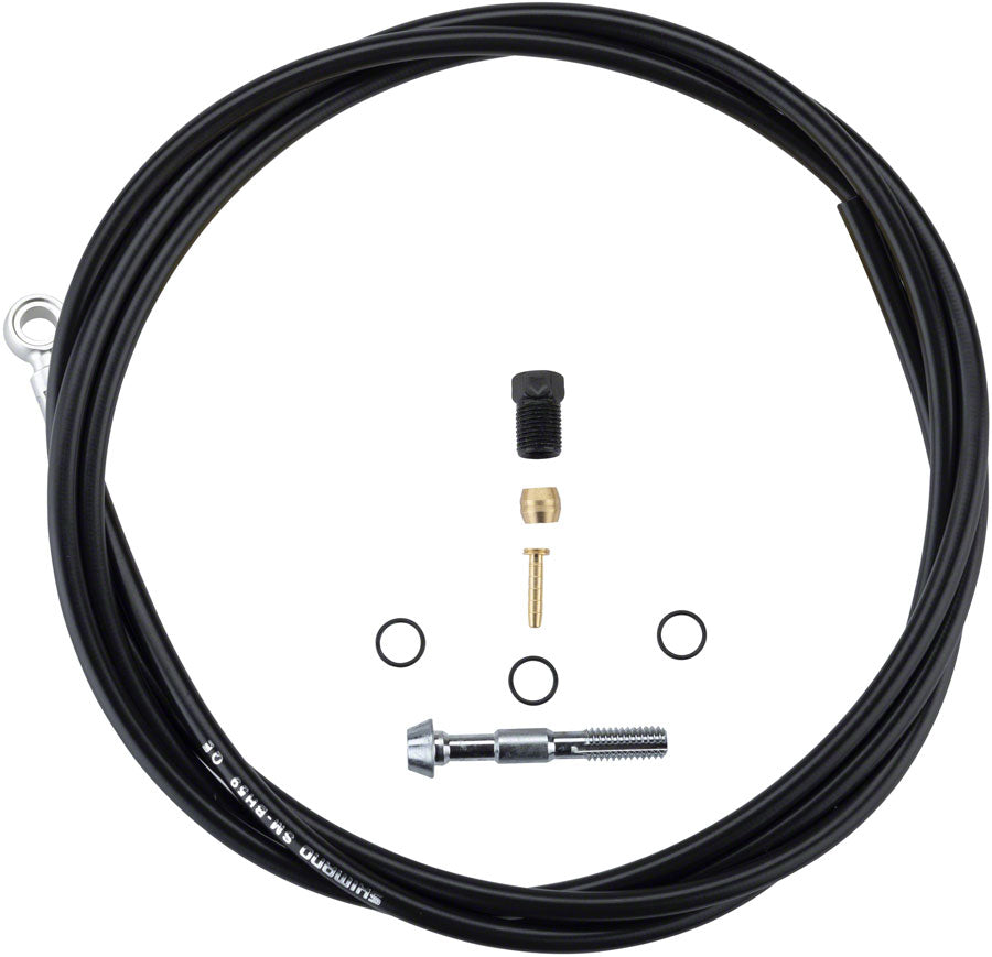 Shimano SM-BH59-SB Low Pressure Disc Brake Hose Kit - Normal Silver Banjo Caliper Connector 1700mm BLK Disc Hose and Parts Shimano