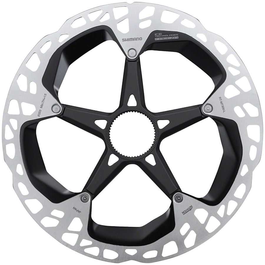Shimano XTR RT-MT900-L Disc Brake Rotor - 203mm Center Lock Silver/Black Disc Rotor Shimano
