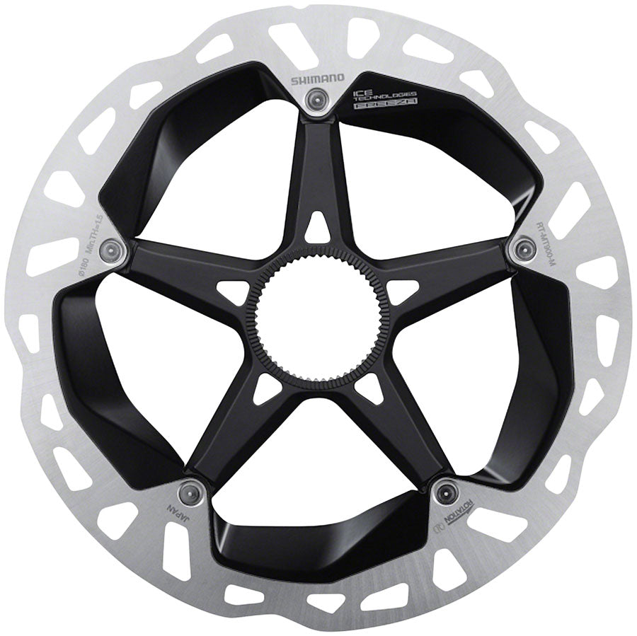 Shimano XTR RT-MT900-M Disc Brake Rotor - 180mm Center Lock Silver/Black Disc Rotor Shimano