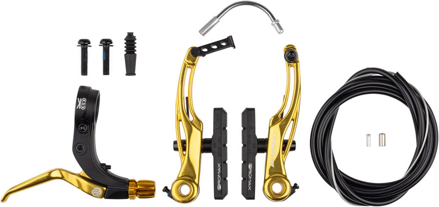 Promax P-1/Click V-Point Linear Pull Brake Kit - 108mm Gold Linear Pull Brakes Promax