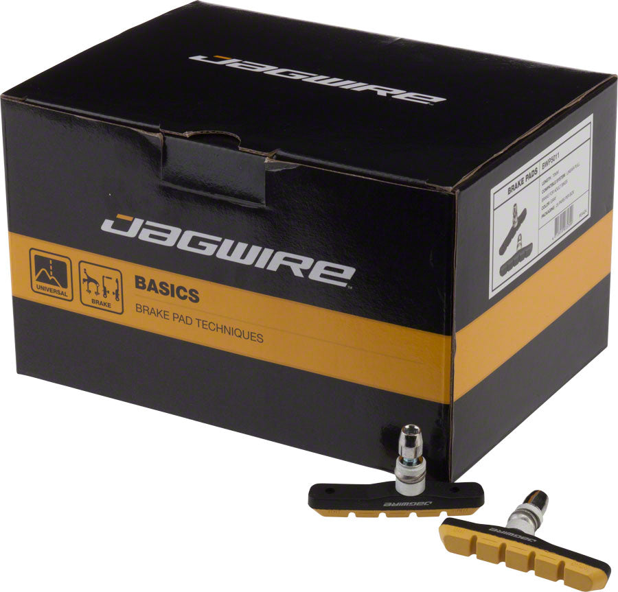 Jagwire Mountain Sport Brake Pads Threaded Post Box of 25 Pair Yellow Brake Pads Jagwire