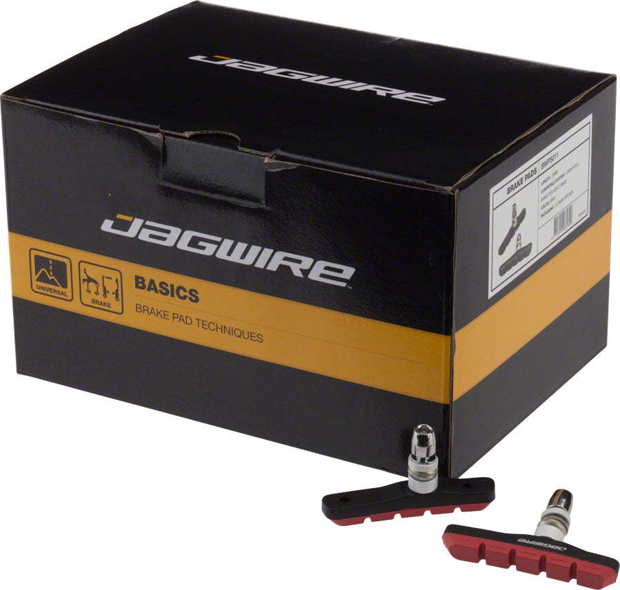Jagwire Mountain Sport Brake Pads Threaded Post Box of 25 Pair Red Brake Pads Jagwire