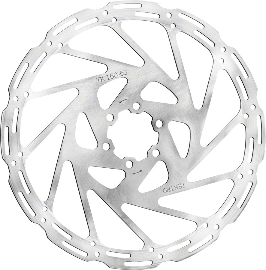 Tektro TR160-53 Disc Rotor - 160mm 6-Bolt 1.8mm Thickness For 4-Piston Calipers Silver Disc Rotor Tektro