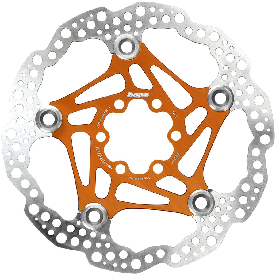 Hope Floating Disc Brake Rotor 160mm 6 Bolt Orange BR1812