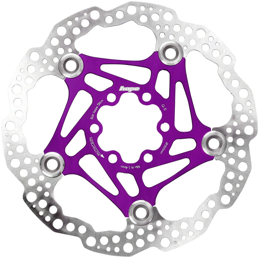 Hope Floating Disc Brake Rotor 160mm 6 Bolt Purple BR1813