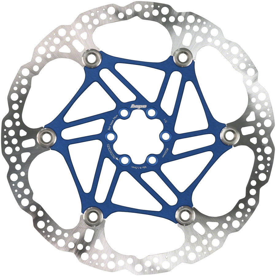 Hope Floating Disc Brake Rotor - 220mm 6-Bolt Blue Disc Rotor Hope