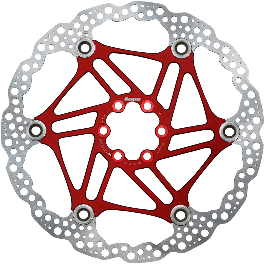 Hope Floating Disc Brake Rotor - 200mm 6-Bolt Red Disc Rotor Hope