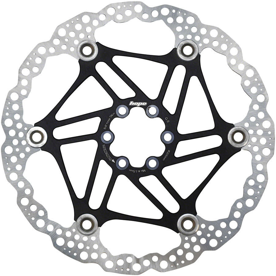 Hope Floating Disc Brake Rotor - 200mm 6-Bolt Black Disc Rotor Hope