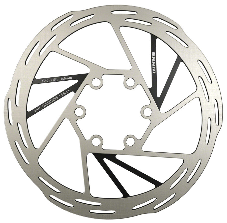 SRAM Paceline Disc Brake Rotor - 140mm 6-Bolt Silver/Black Disc Rotor SRAM