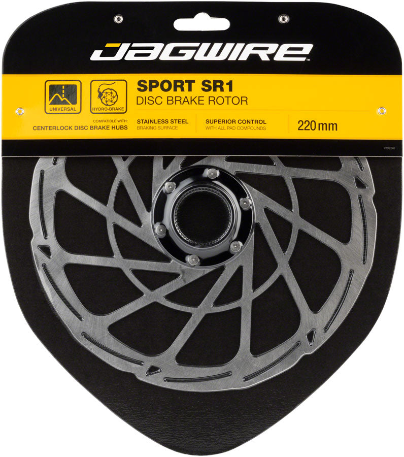 Jagwire Sport SR1 Disc Brake Rotor - 220mm Center Lock Silver Disc Rotor Jagwire