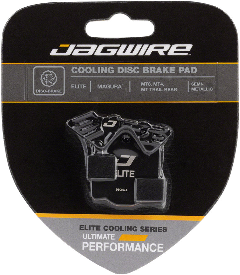 Jagwire Elite Cooling Disc Brake Pad - Semi-Metallic Aluminum Backed Fits Magura MT8 MT4 MT Trail Rear Disc Brake Pads Jagwire