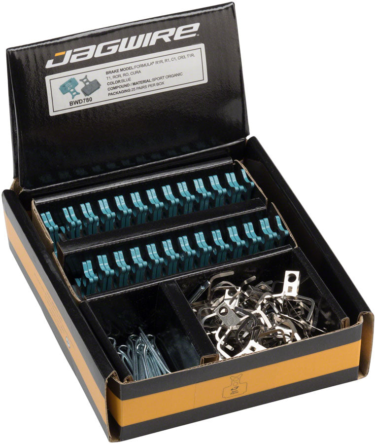 Jagwire Sport Organic Disc Brake Pads - For Formula C1 CR3 Cura Mega R1/R1R RO/ROR RX T1 Bulk Box of 25 Disc Brake Pads Jagwire