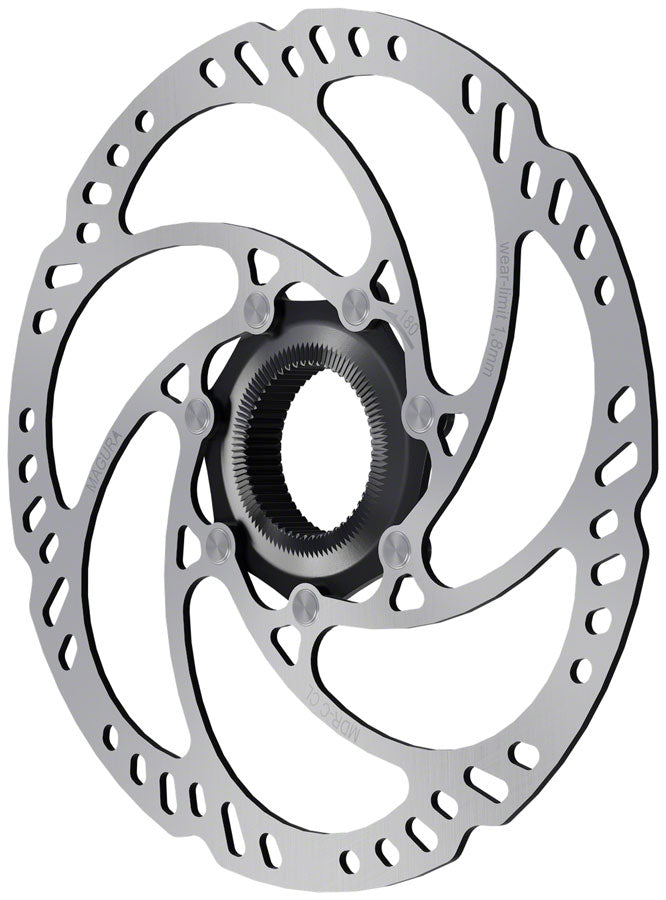 Magura MDR-C eBike Disc Rotor - 180mm Center Lock w/ Lock Ring Quick Release Axle Silver Disc Rotor Magura