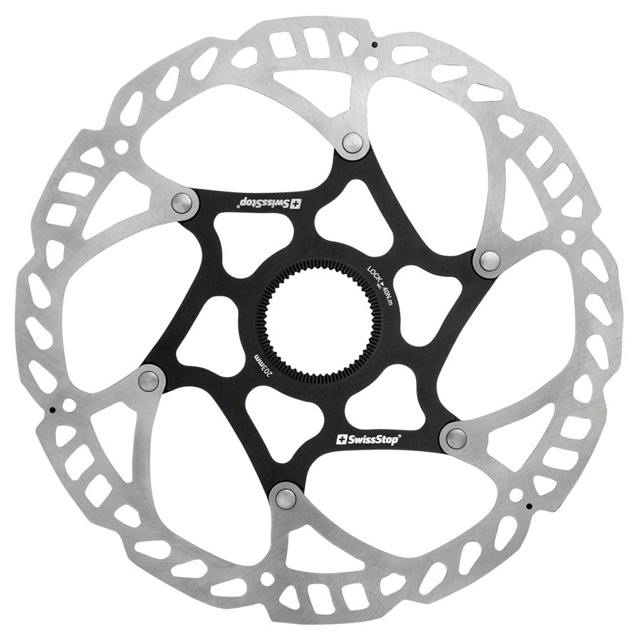 SwissStop Catalyst Pro Disc Brake Rotor - 203mm Center-Lock Silver/Black Disc Rotor SwissStop