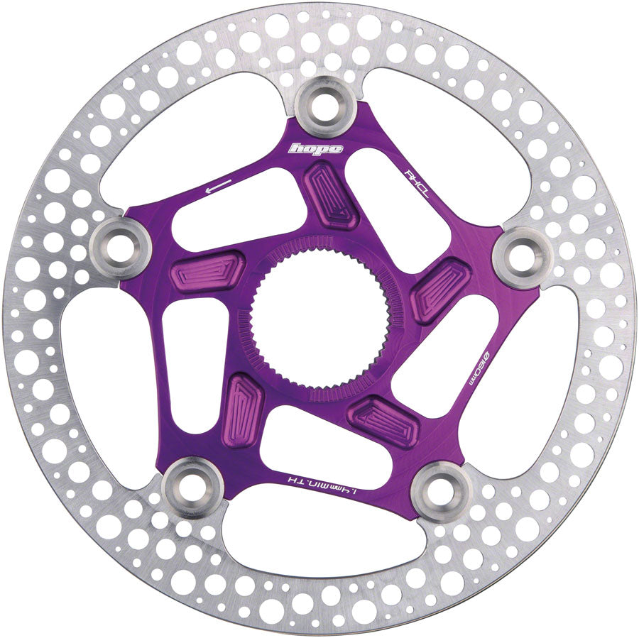 Hope RX Disc Rotor - 140mm Center-Lock Purple Disc Rotor Hope