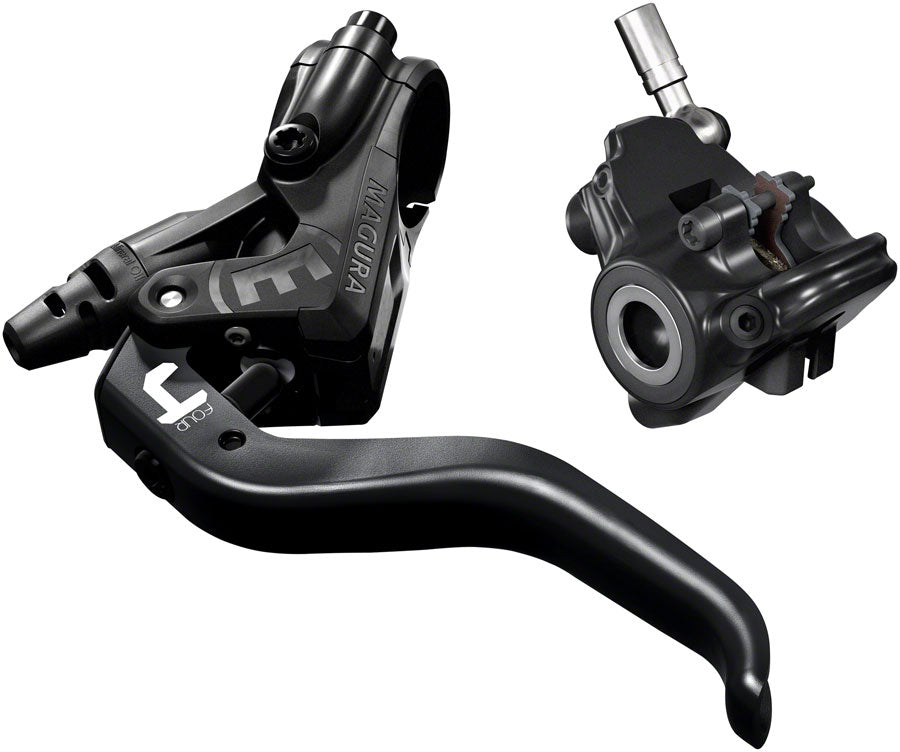Magura MT4 Disc Brake and Lever - Front or Rear Hydraulic Flat Mount Black Disc Brake & Lever Magura