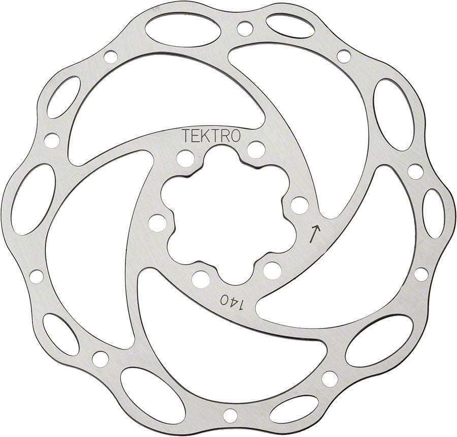 Tektro Lyra Cross Disc Brake Rotor - 140mm 6-Bolt Silver Disc Rotor Tektro