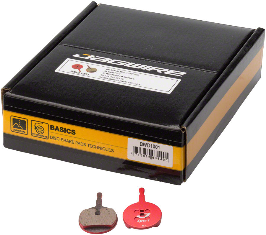 Jagwire Mountain Sport Semi-Metallic Disc Brake Pads Avid BB5 Box of 25 Pairs Disc Brake Pads Jagwire