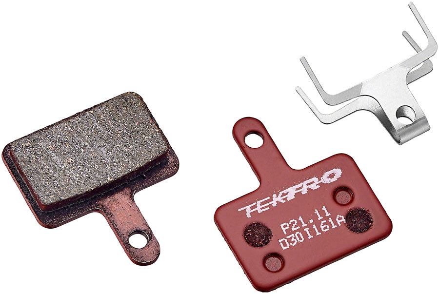 Tektro P21.11 Disc Brake Pads - Resin 5mm Thickness For Use With 2- Piston Caliper Red Disc Brake Pads Tektro