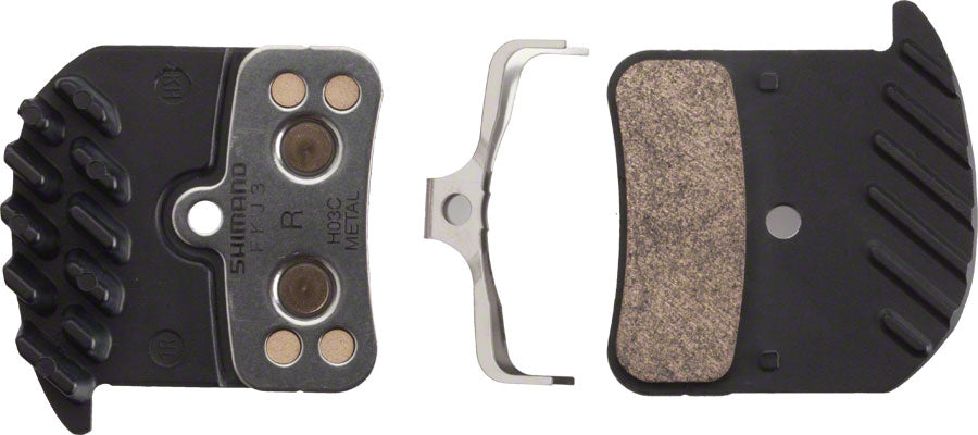 Shimano H03C-MF Disc Brake Pad Spring - Metal Compound Finned Aluminum Backplate One Pair Disc Brake Pads Shimano