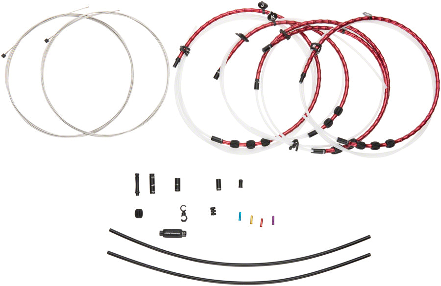 Jagwire 2x Elite Link Shift Cable Kit SRAM/Shimano Polished Ultra-Slick Cables Red Cables and Housing Jagwire