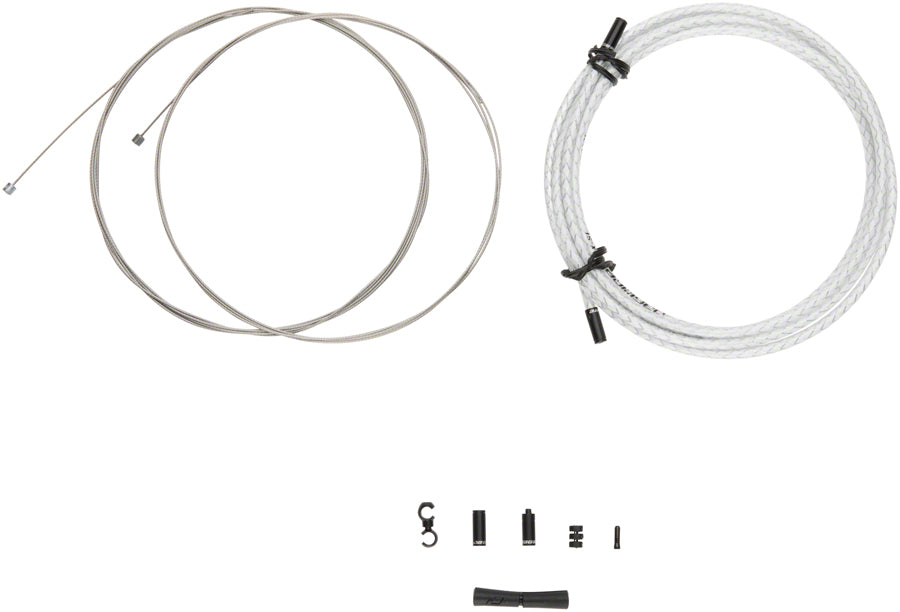 Jagwire 2x Sport Shift Cable Kit SRAM/Shimano Braided White Cables and Housing Jagwire