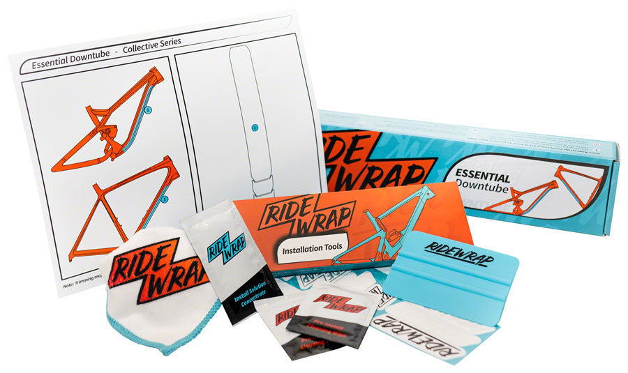 RideWrap Essential Downtube Frame Protection Kit - Matte Chainstay/Frame Protection RideWrap