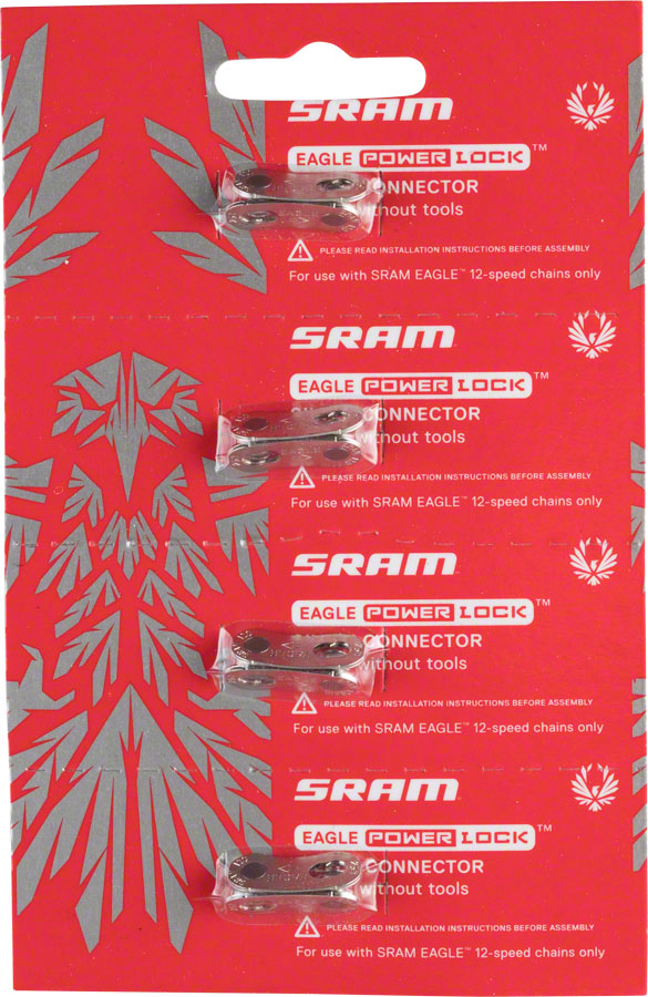 SRAM Eagle PowerLock Link for 12-Speed Chain Silver Card/4 Chain Links and Pins SRAM