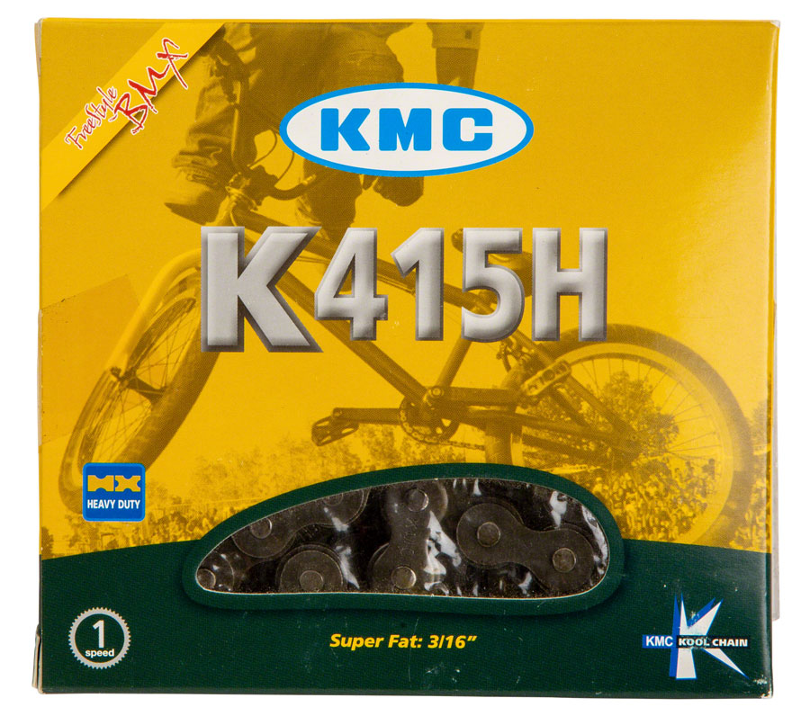 KMC 415H Chain - Single Speed 1/2" x 3/16" 98 Links Black Chains KMC