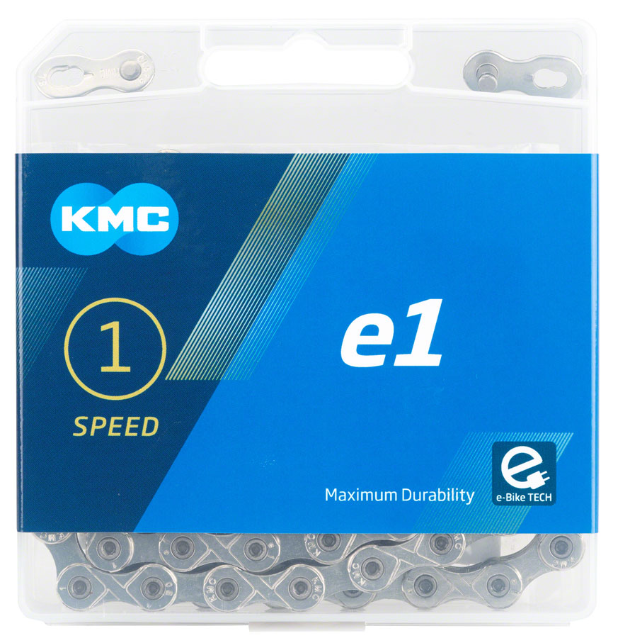 KMC e1 Chain - Single Speed 3/32" 110 Links Silver Chains KMC