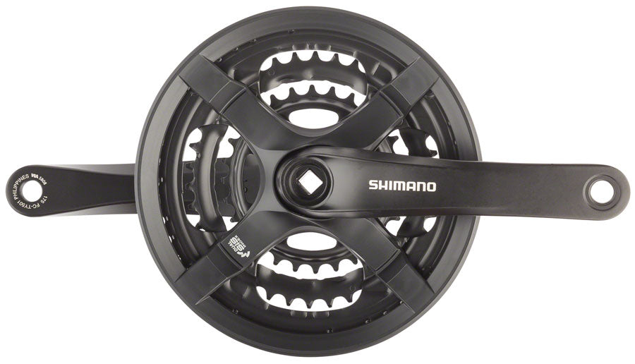 Shimano Tourney FC-TY501 Crankset - 170mm 6/7/8-Speed 42/34/24t Riveted Square Taper JIS Spindle Interface BLK Cranksets and Arms Shimano
