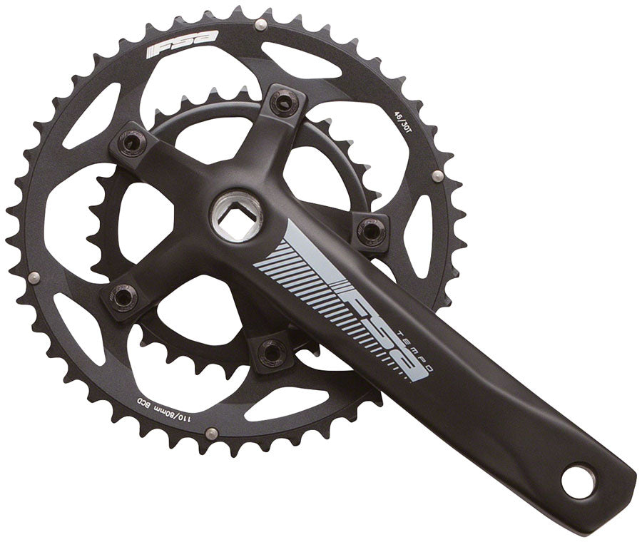Full Speed Ahead Tempo Crankset - 165mm 10/11-Speed 46/30t JIS Spindle Interface BLK Cranksets and Arms FSA