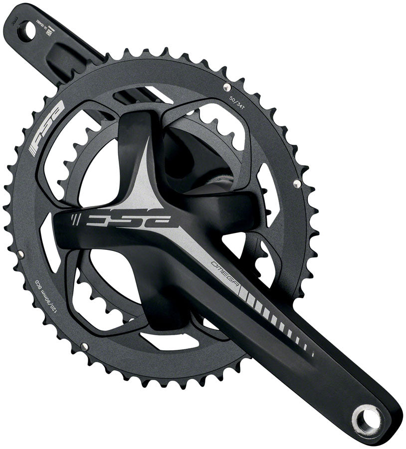 Full Speed Ahead Omega AGX Crankset - 172.5mm 10/11-Speed 30/46T 120/90mm BCD 386 EVO Spindle Interface BLK Cranksets and Arms FSA