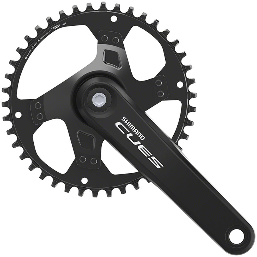 Shimano CUES FC-U4000-1 Crankset - 170mm 9/10/11-Speed 42t Riveted Square Taper JIS Spindle Interface BLK Cranksets and Arms Shimano