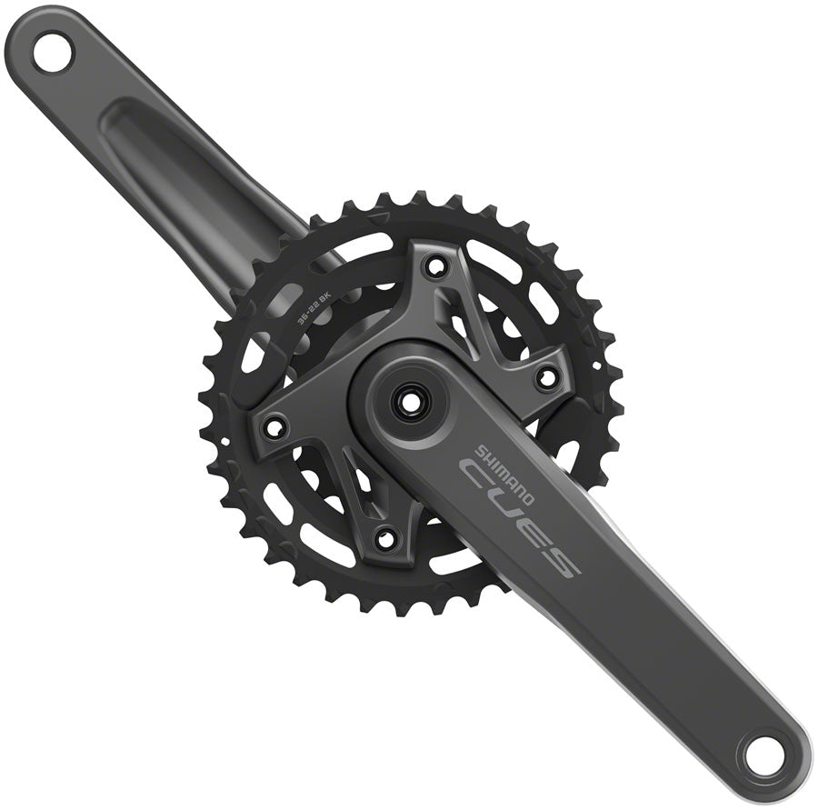 Shimano CUES FC-U6000-2B Crankset - 175mm 9/10/11-Speed 36/22t Asymmetric 96 BCD Hollowtech II CL 3mm Outboard BLK Cranksets and Arms Shimano