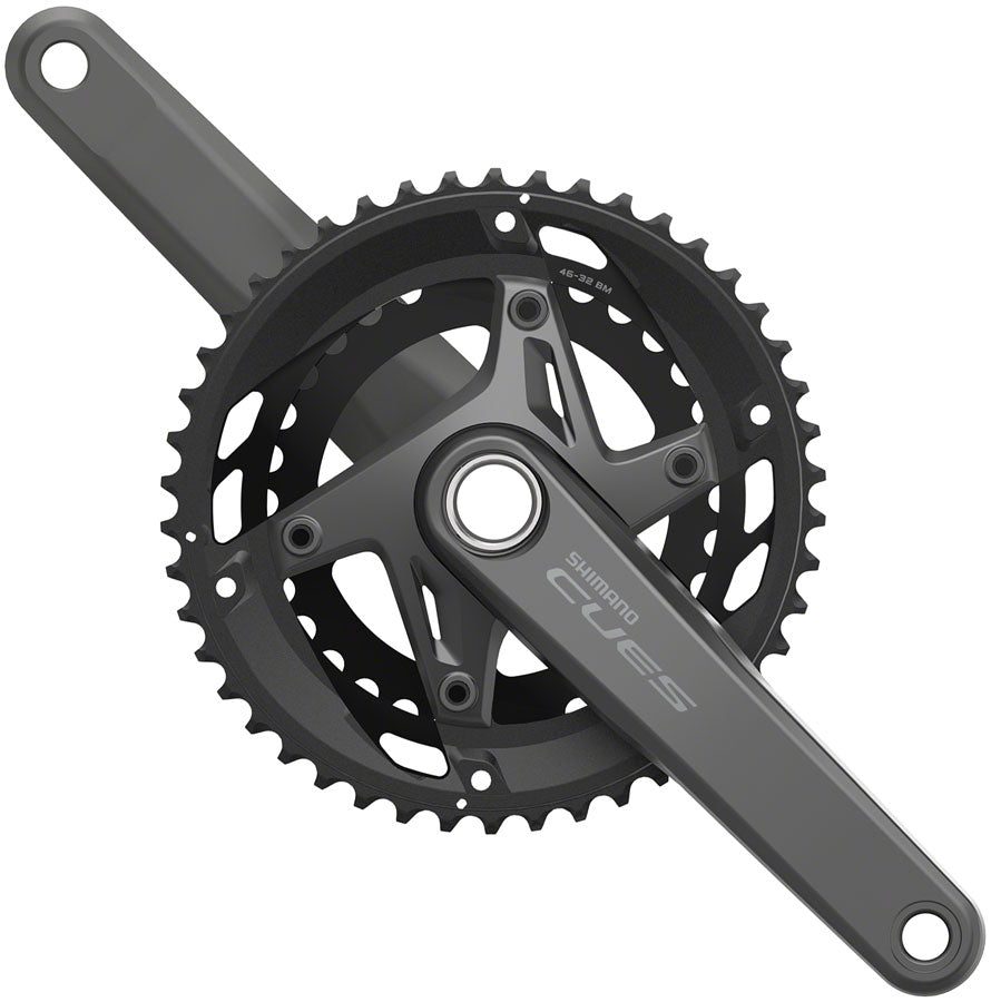 Shimano CUES FC-U6010-2 Crankset - 170mm 11-Speed 46/32t Asymmetric 110 BCD Hollowtech II BLK Cranksets and Arms Shimano