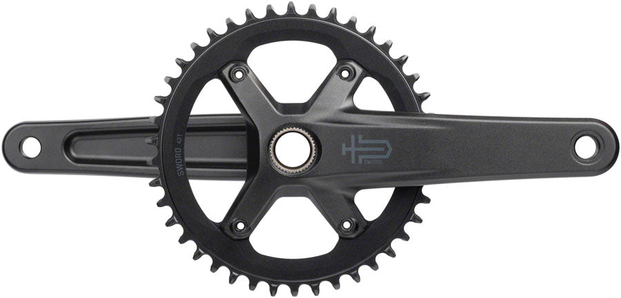 microSHIFT Sword 1x Crankset - 165mm 10-Speed 42t 110 Asym BCD 24mm Spindle BLK Cranksets and Arms microSHIFT