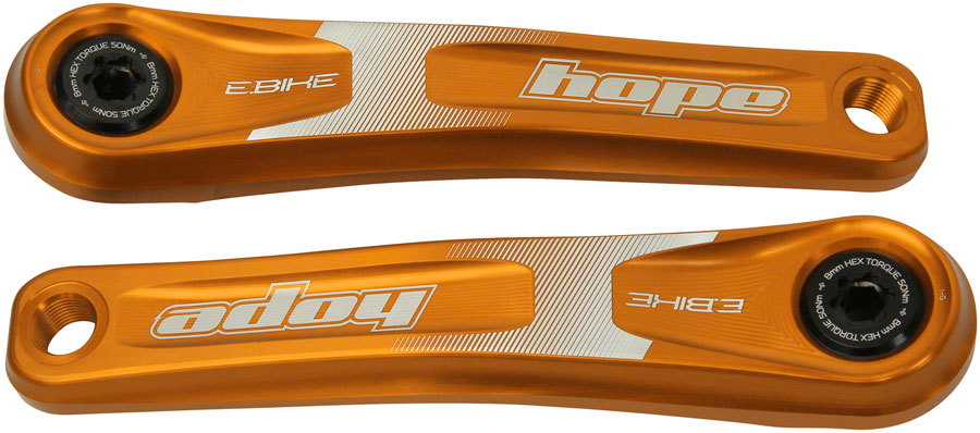 Hope Ebike Crank Arm Set - 155mm ISIS Standard Offset Orange Ebike Crankset Hope