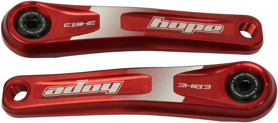 Hope Ebike Crank Arm Set - 155mm ISIS Standard Offset Red Ebike Crankset Hope