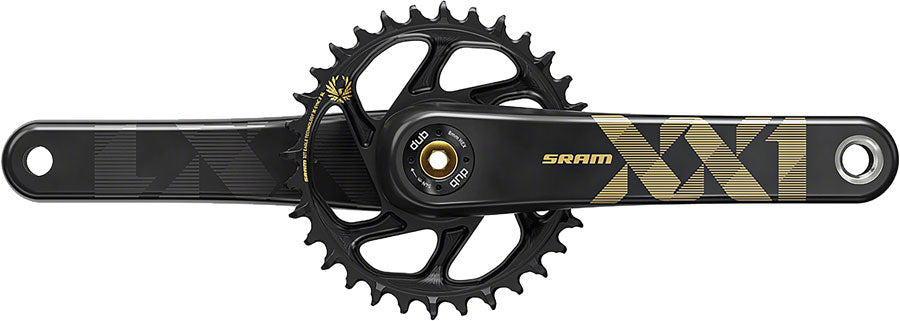 SRAM XX1 Eagle Carbon Boost Crankset - 170mm 12-Speed 34t Direct Mount DUB Spindle Interface BLK/Gold Cranksets and Arms SRAM