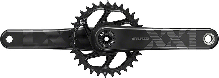 SRAM XX1 Eagle Carbon Fat Bike Crankset - 175mm 12-Speed 30t Direct Mount DUB Spindle Interface For 190mm Rear Spacing BLK Cranksets and Arms SRAM
