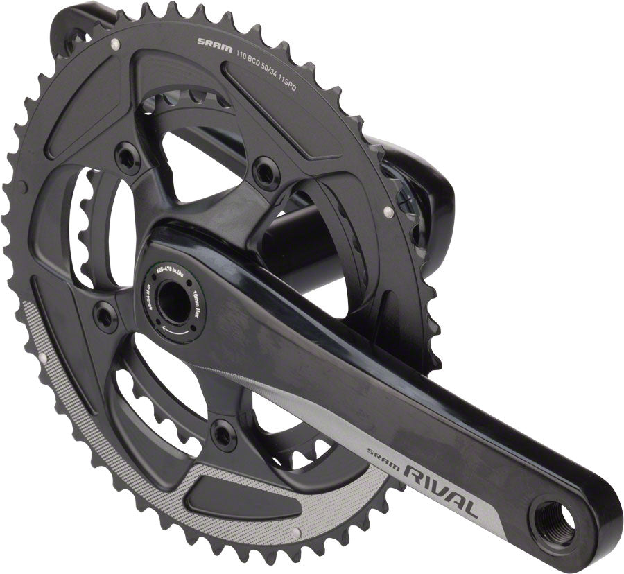 SRAM Rival 22 Crankset - 172.5mm 11-Speed 50/34t 110 BCD BB30/PF30 Spindle Interface BLK Cranksets and Arms SRAM