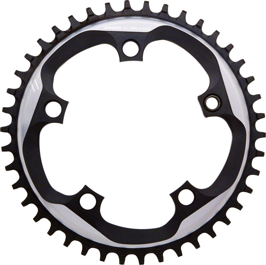 SRAM X-Sync Chainring 44 Teeth 110mm BCD Polished Grey/Matte Black Chainrings SRAM