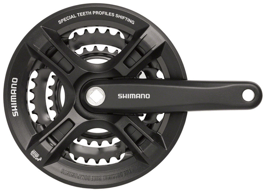 Shimano Altus FC-M311 Crankset - 170mm 7/8-Speed 48/38/28t Riveted Square Taper JIS Spindle Interface BLK Cranksets and Arms Shimano